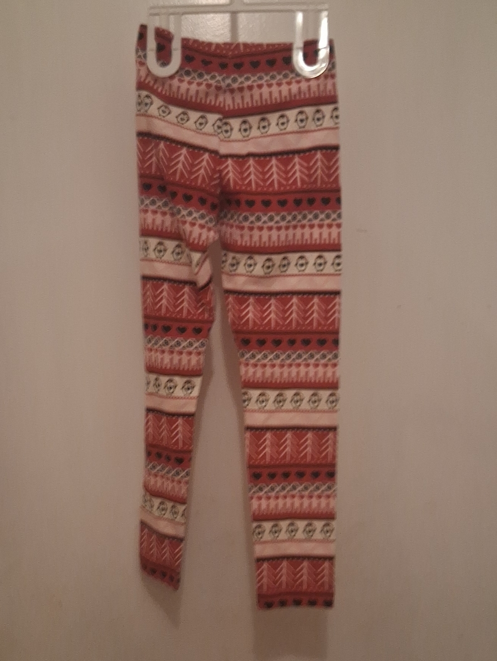 Holiday Time Red and White Fair Isle Kids Leggings